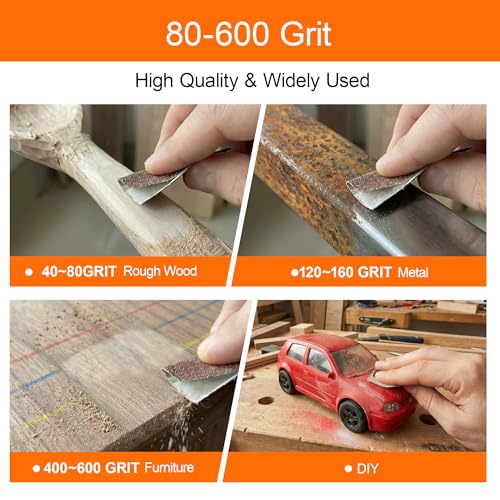 KENDO 65pcs Wet & Dry Sandpaper, 40 to 600 Grit - style: WDS-65PC