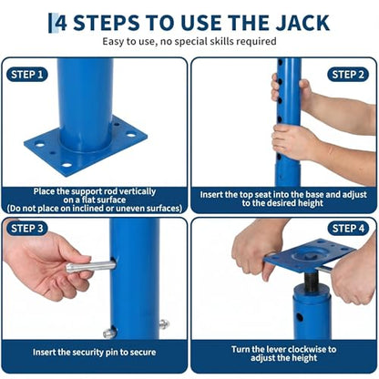 Adjustable Jack Post 56"-100", 2Pack House Floor Jack, 18000LBS House Jacks - color: Blue/56"-100"