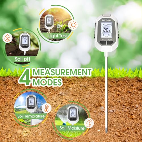 YAMRON 4-in-1 Soil Moisture Meter Digital Plant for Outdoor Plants