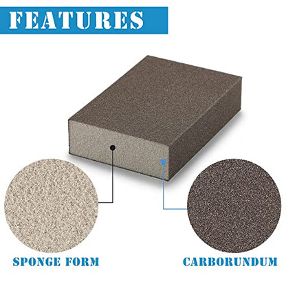 8Pcs 220 Grit Sanding Blocks, Jamiikury Sanding Sponge Washable and Reusable, Wet Dry Sandpaper Sponge for Wood Metal FurniturePaint and Drywall - size: 220 Grits