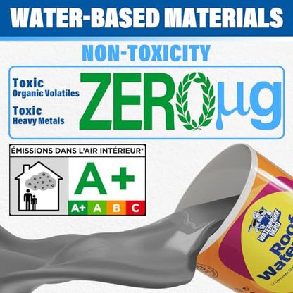 5 Gallon Roof/Outdoor Waterproof Coating Sealant Water-Based Durable Waterproof Agent Multi-Surface Leak Repair (5 Gallon) (Grey)