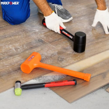 MAXPOWER 3-Piece Hammer Set, 5LB Dead Blow, 16oz Rubber & 35mm Soft Mallets - size: 5lb 16oz 35mm