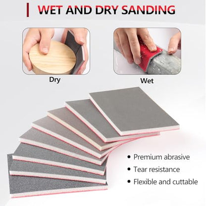 32 PCS 180 Grit Sanding Sponge, Soft and Flexible Sandpaper Block - style: 32Pcs 180Grit