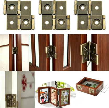 8-Pack 360° Retro Double Acting Hinges – Antique Brass Folding Screen - color: Bronze