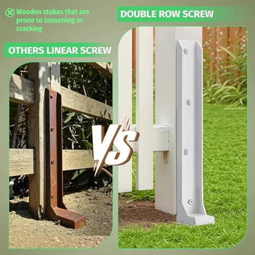Fence Post Repair Stakes Kit, White, 4-Pack - color: White/4 Pack