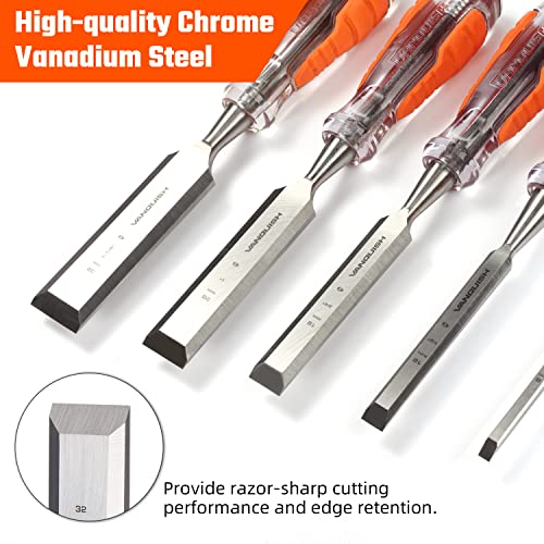 Vanquish High-Impact Wood Chisel with One-Piece Forged Blade1/2 Inch Go-Thru Mortise Chisel for Woodworking(4603) - size: 1/2" / 12mm