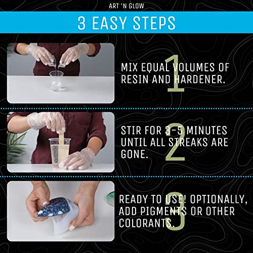 Crystal Clear Epoxy Resin Kit 16oz - Food Safe, UV Resistant, Bubble Free - size: 16 Ounce