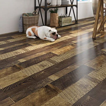 Livelynine Reclaimed Wood Vinyl Flooring Roll Waterproof Vinyl Plank Flooring Peel and Stick Wood Planks for Walls Kitchen Bathroom Floor Desk Countertop Covers Accent Wall Stick on Shiplap 15.8x78.8 - size: 15.8x78.8 Inch