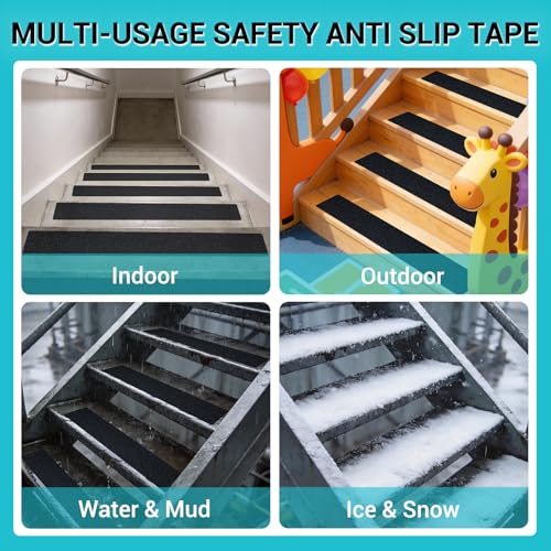 Anti Slip Tape 5" x 35' - Waterproof Grip Tape for Indoor/Outdoor - size: 5" X 35'