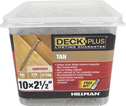 Deck Plus 48452 Tan Star-Drive Composite Deck Screws (#10 x 2-1/2")