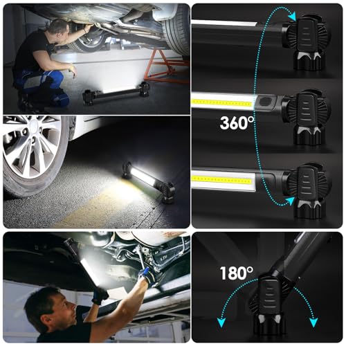 Work Light, 2500LM Bright Mechanic Under Hood Work Light Bar, Black, 1 Pc - color: Black