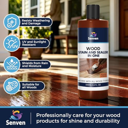 Wood Stain and Sealer in One, Polyurethane Wood Finish Water Based Polyurethane Clear Gloss Wood Protection Polyurethanes Waterproof Coating, Fast Dry Polyurethanes Sealant, Easy Clean Up 100ml - color: Clear, size: 3.5 Fl Oz