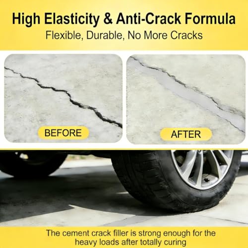 Concrete Cement Crack Filler Self-Leveling Sealant, Waterproof Fast-Drying Concrete Sealer Repair, Flexible Easy DIY Crack Seal Gule for Driveway, Sidewalk, Patio, Garage Floor, Asphalt - 4PC - size: 4PACK