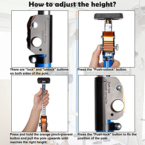 SAND MINE Third Hand Tool, Adjustable Support Pole, 3rd Hand Support System, Steel Support Rod for Cabinet Jacks Cargo Bars Drywall Support, Extends from 25 Inch to 45 Inch, 2 Pack