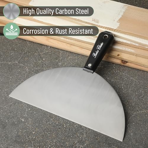 Bates- Putty Knife, 10 Inch, Plastic Handle, Carbon Steel, Flexible, Metal Scraper, Drywall Spackle Knife, Metal Paint Scraper Tool, Putty Knife Scraper, Wall Scraper, Drywall Knife, Spackle Tool - color: Black, size: 10 Inch
