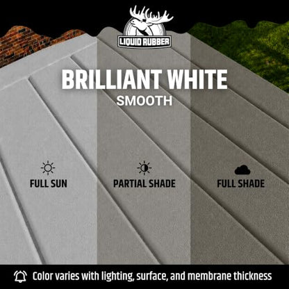 Liquid Rubber Polyurethane Deck Coating - Smooth, White, 4 Gallon - color: Smooth White, size: 512 Fl Oz (Pack of 1)