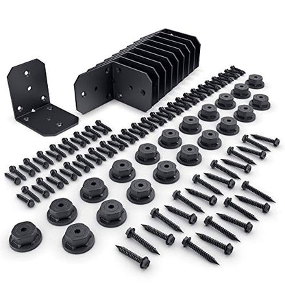 OZCO Ironwood Standard Rafter Clips, 4", Steel, Powder Coated Finish, Black, 10 Pieces - size: 10 Pack, style: Ironwood 4"