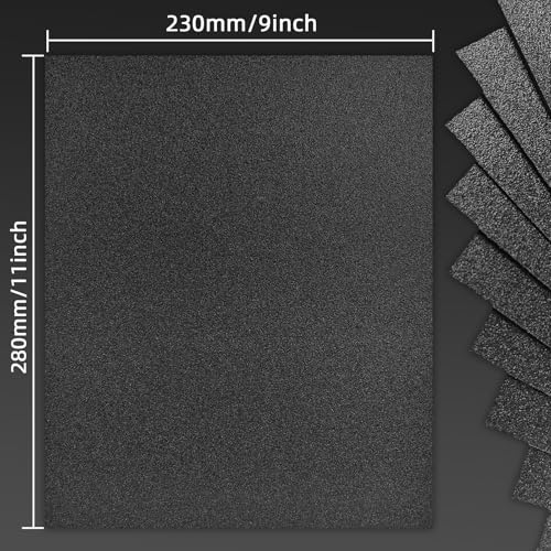 80 Grit Sand Paper, 9 x 11 Inch, 25 Pcs Wet Dry Sandpaper Sheets, Silicon Carbide for Wood, Metal, Automotive Sanding and Polishing, Waterproof and Durable - style: 80 Grit