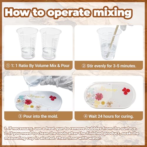Table Top Epoxy Resin Kit 1Gallon，Crystal Clear Resin Casting Supplies