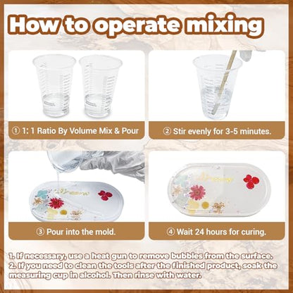 Table Top Epoxy Resin Kit 1Gallon，Crystal Clear Resin Casting Supplies