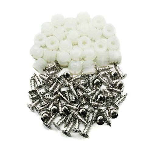 Plastic Hinge Dowel Inserts with Screws 100 Pack