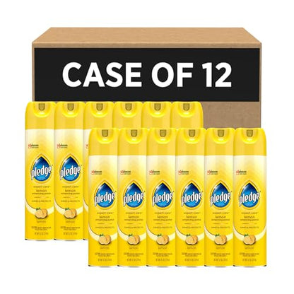 SC Johnson Professional Pledge Enhancing Polish Spray, Lemon scent, 12 Pack