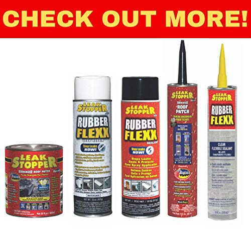 Leak Stopper Rubber Flexx – Waterproof Repair & Sealant Spray - Point & Spray to Seal Cracks, Holes, Leaks, Corrosion & More | Black – 1 Bottle 18oz