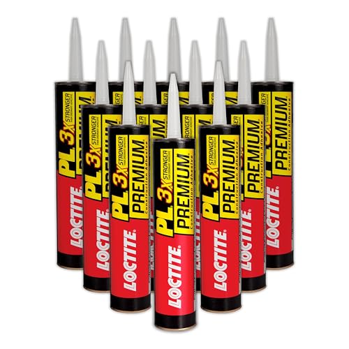 Loctite PL Premium Polyurethane Construction Adhesive, 10 fl oz Cartridge, 12 Pack - Versatile Construction Glue for Wood, Concrete, Stone, Metal & More - size: 12 Pack