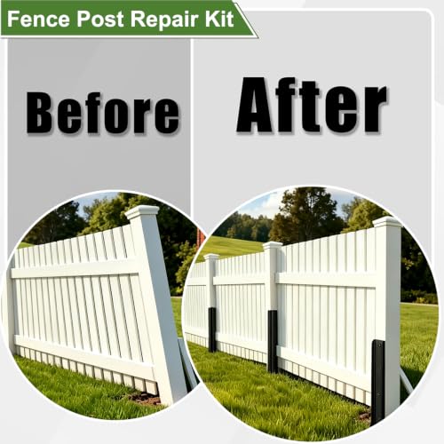HJZALMI 1PCS Fence Post Repair Kit, Fix Broken 4x4/6x6 Wood Post
