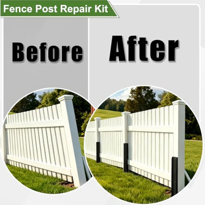 HJZALMI 1PCS Fence Post Repair Kit, Fix Broken 4x4/6x6 Wood Post