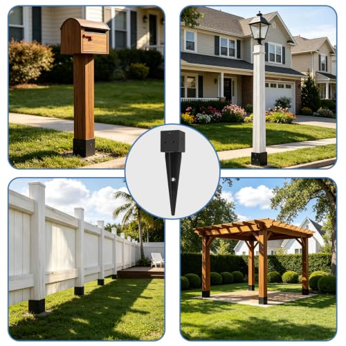 1 Pcs 16" 4"x4" Fence Post Anchor Ground Spike (Fit 3.6"x3.6") Lumber