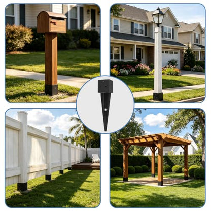 1 Pcs 16" 4"x4" Fence Post Anchor Ground Spike (Fit 3.6"x3.6") Lumber