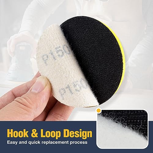 S SATC 50PCS 3 Inch Hook and Loop Sanding Disc 150 Grit Sanding Discs for Random Orbital Sander Aluminum Oxide Sandpaper Discs for Woodworking Automotive Metal - style: 150Grit 50 pack