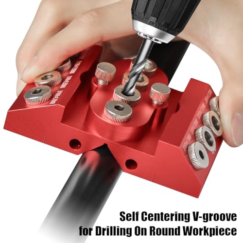 Toolcool 30 45 90 Degree Angle Drill Guide Jig for Straight Angled Holes with Detachable Drill Bushings And Positioning Bar
