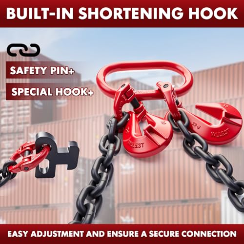 G80 Shipping Container Loading Chain 1/2" x 5', for 20ft/ 40ft