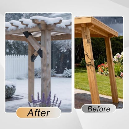 4 Pcs 6"x 6" (Actual Fit:5.6''x 5.6'') 45°Angle Support Brackets| - size: 6x6