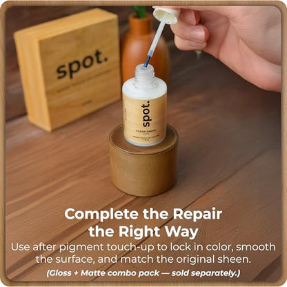 Light Brown Wood Stain Repair Kit, Brush-On Touch-Up Stain Bottles, Golden Oak, Early America, Cherry, Red Oak, Interior and Exterior Wood, 4 fl oz Total by spot. - color: Light Brown
