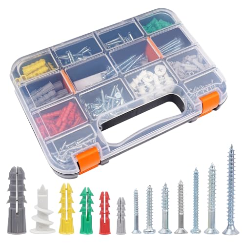 390 PCS Dry wall Anchor, Screws and Drywall AnchorsAssortment Kit - size: 390pcs