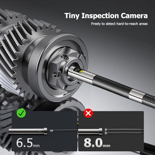 Dual Lens Articulating Borescope, 6.5mm Endoscope Camera with Light - size: Dual Lens Articulating Borescope