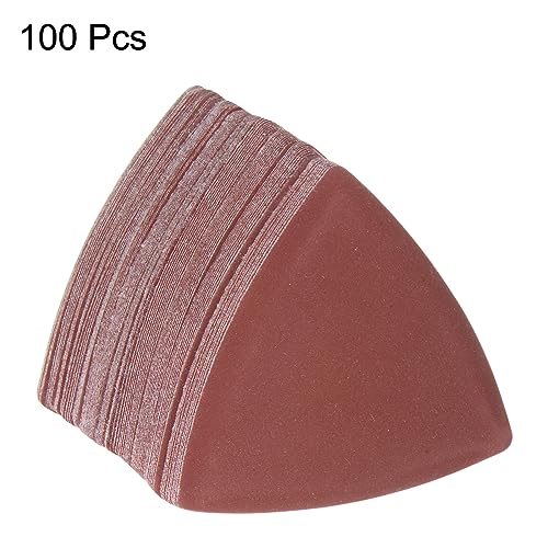 HARFINGTON 100pcs Triangular Hook & Loop Sandpapers 800 Grits 3-1/8" Aluminum Oxide Sanding Pads Random Orbital Mouse Detail Sander Papers Oscillating Multi Tool Sheets - size: 800 Grits