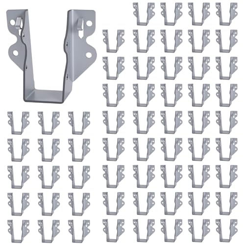 2x4 Joist Hangers Galvanized 60 Pcs,16 Gauge Face Mount Joist Hanger - size: 2" x 4"