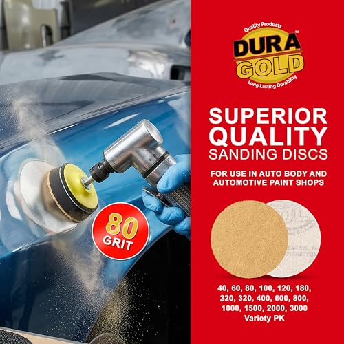 Dura-Gold Premium 2" Gold Hook & Loop Sanding Discs - 80 Grit (Box of 30) - size: 80-Grit