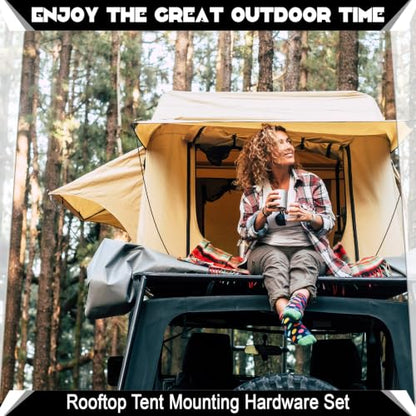 Zonon 28 Pcs Rooftop Tent Mounting Hardware Set Roof Rack Brackets, Silver - color: Silver