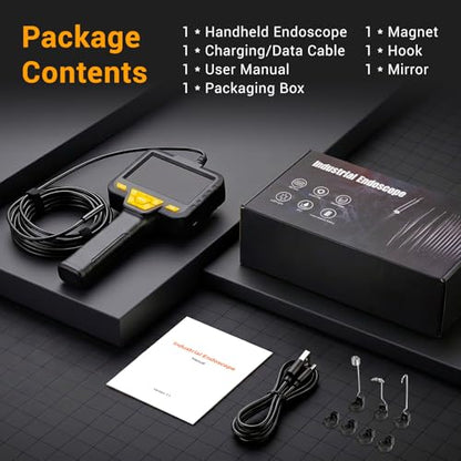 Endoscope Camera with Light, 4.3" 1080P HD, 16.5ft