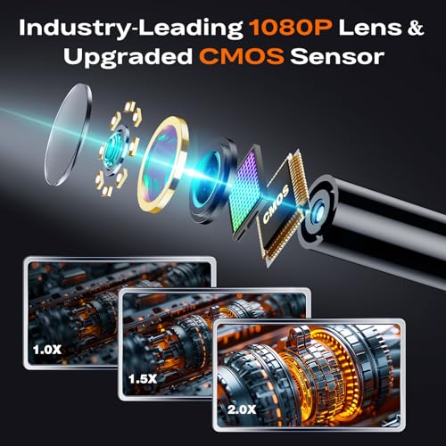 1920P HD Endoscope Camera with Light, 4.3" IPS Handheld Borescope - size: 4.3" Handheld Borescope-ES05X