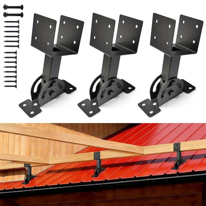 4x4 Heavy Duty Roof Riser Brackets Kit 3 Pcs - size: 4x4-3