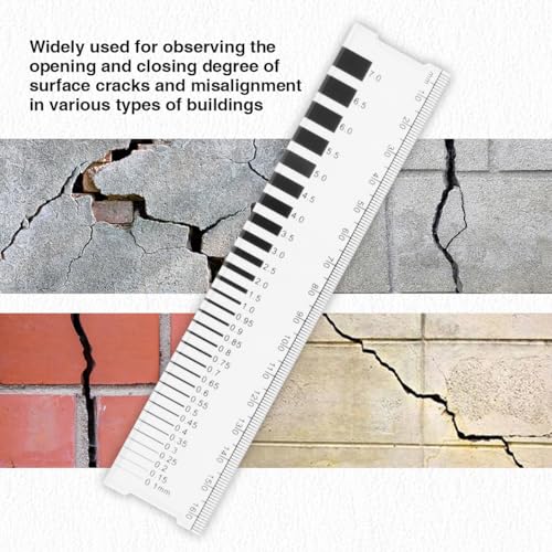 Crack Width Gauge, Concrete Crack Gauge Width Ruler 0.1 7.0 mm
