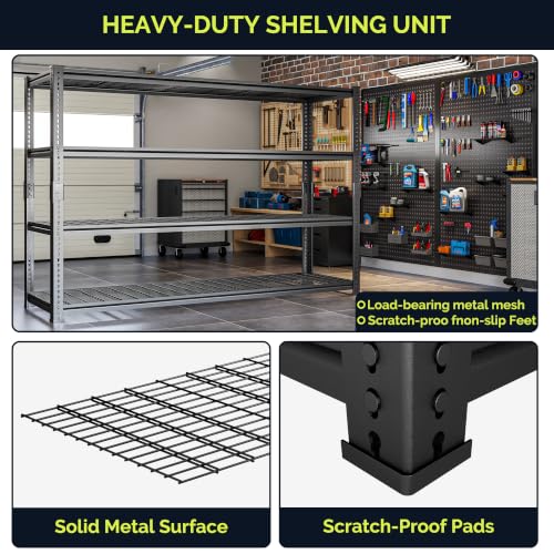 60" W Metal Storage Shelves, 2640lbs Heavy Duty Garage Rack - size: 60"W x 24''Dx 60"H