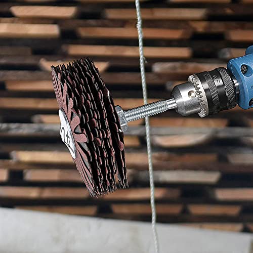 7-Pack Abrasive Cloth Flap Wheel - 1/4 Inch Shank for Woodworking Root Carving Furniture Polishing,Mop Sander Sanding80, 120, 150, 180, 240, 320, 400 Grit,Sanding Mops Woodworking - style: 7pcs