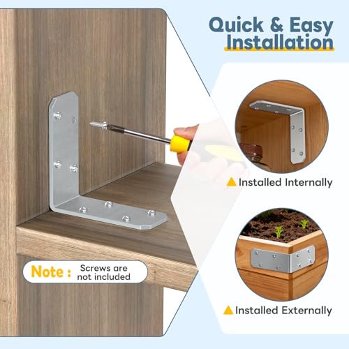 3"×3"×1.2" L Bracket for Wood, Angle Brace, Galvanized-4PCS - color: Galvanized-4PCS